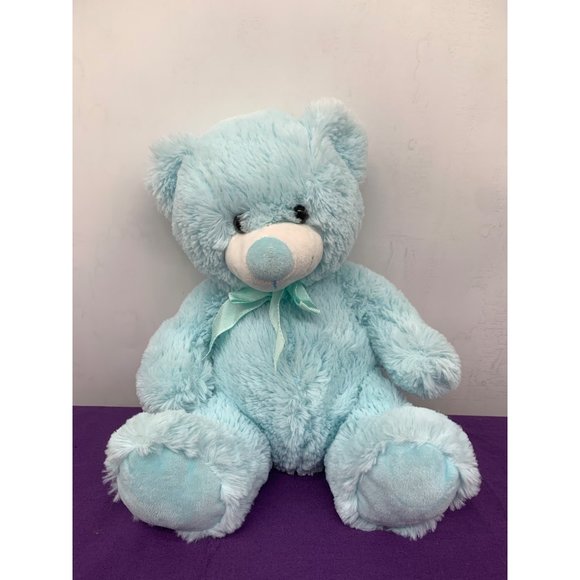 Burton and Burton 13 Inch Sitting Light Blue Soft Bear - Picture 1 of 9